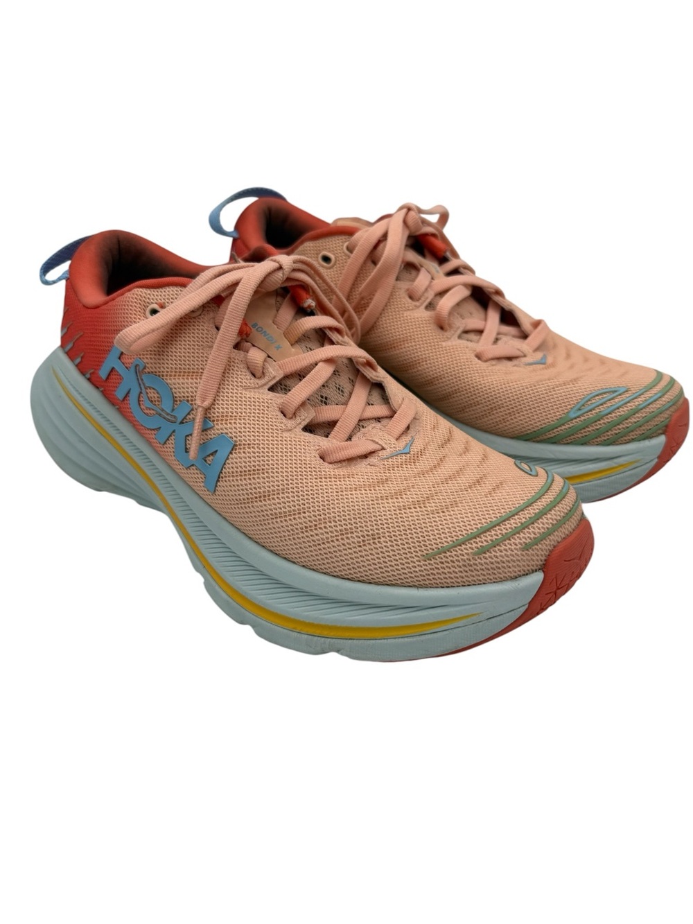 HOKA Bondi X Size 7 Orange & Blue Running Sneakers - Picture 3 of 16